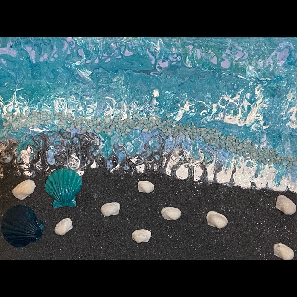 Ocean Acrylic Pour Painting